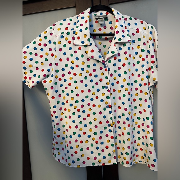 Vintage Polka Dot Shirt Size L - Picture 3 of 9